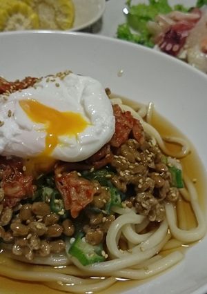 夏にぴったり♪納豆キムチの冷しうどん-レシピのメイン写真