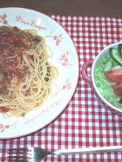 なすと挽き肉のトマトソースパスタ-レシピのメイン写真