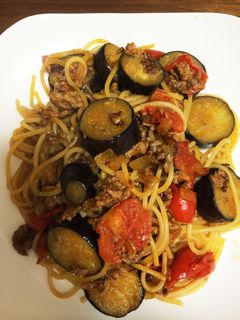 なすとひき肉のピリ辛パスタ-レシピのメイン写真