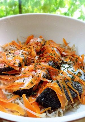包丁まな板不要☆鮭の蒸し物マヨソース-レシピのメイン写真