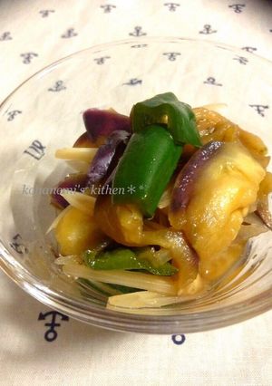 レンジで作る！ナスとピーマンの甘酢-レシピのメイン写真