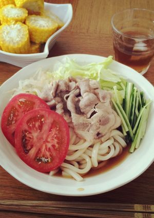 簡単！我が家の冷しゃぶうどん✧*。-レシピのメイン写真