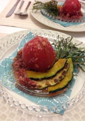 赤玉ねぎドレッシング☆トマト丸ごとサラダ-レシピのメイン写真