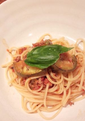 簡単 白なすのミートソースパスタ-レシピのメイン写真
