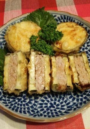 丸なす！豚挽挟み揚げ♪甘酢あんかけ-レシピのメイン写真