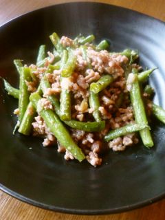 いんげんとひき肉の味噌炒め♪-レシピのメイン写真