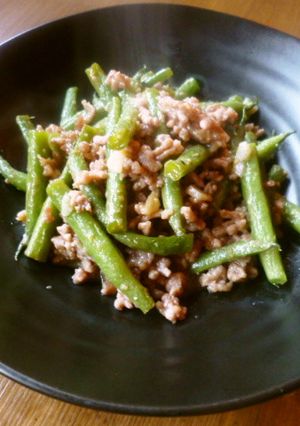 いんげんとひき肉の味噌炒め♪-レシピのメイン写真