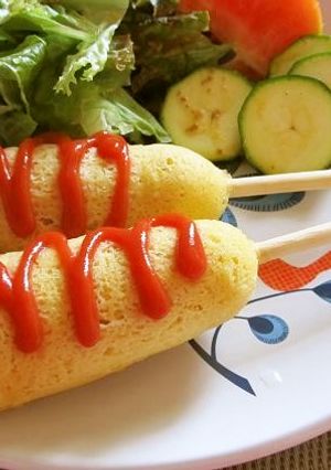 糖質制限・レンジで大豆粉アメリカンドッグ-レシピのメイン写真