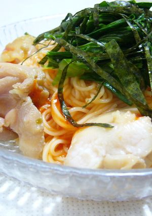 鶏もも肉と青菜のビビン麺-レシピのメイン写真