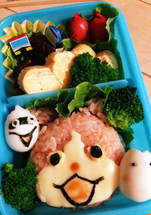 子供喜ぶ妖怪ウォッチジバニャンのキャラ弁-レシピのメイン写真