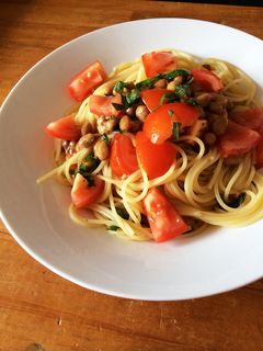 さっぱり!トマトと納豆の冷製パスタ-レシピのメイン写真