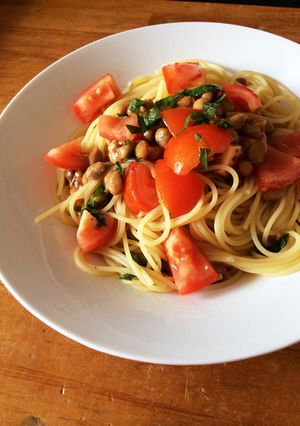 さっぱり！トマトと納豆の冷製パスタ-レシピのメイン写真