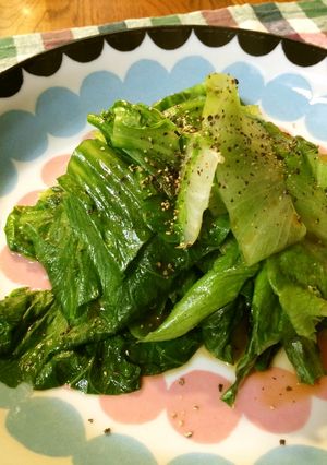 【だけシリーズ】焼きレタスの黒胡椒風味-レシピのメイン写真
