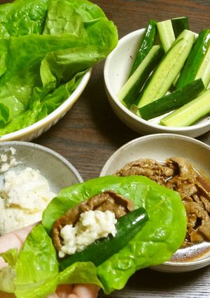 牛肉とポテサラのレタス巻き-レシピのメイン写真