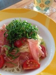 簡単 冷製生ハムトマトそうめん-レシピのメイン写真