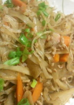 根菜タップリのひき肉入りきんぴら-レシピのメイン写真