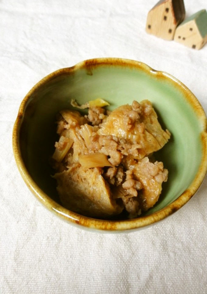 【副菜】簡単１品！油揚げとひき肉の炒め煮-レシピのメイン写真