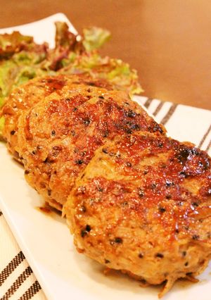 豚ミンチで❀照り焼き牛蒡入りハンバーグ❀-レシピのメイン写真