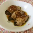 なすひき肉詰めの甘辛あんかけ