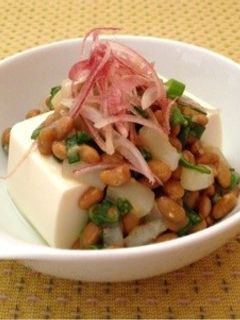 みょうがイカ納豆のせ冷奴-レシピのメイン写真