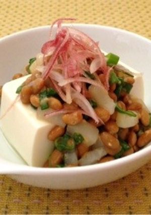 みょうがイカ納豆のせ冷奴-レシピのメイン写真