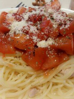超簡単!チキンとトマトの冷製パスタ-レシピのメイン写真