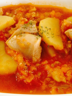 ボリューム満点!ほろほろ鶏肉トマト煮込み-レシピのメイン写真