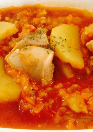 ボリューム満点！ほろほろ鶏肉トマト煮込み-レシピのメイン写真