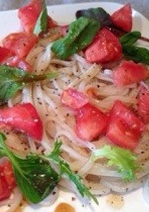 大麦麺のトマトの冷製カッペリーニ風-レシピのメイン写真