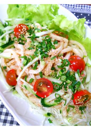 安い！簡単！冷やして美味しいサラダうどん-レシピのメイン写真