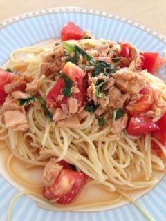 ツナと大葉とトマトの冷製パスタ-レシピのメイン写真