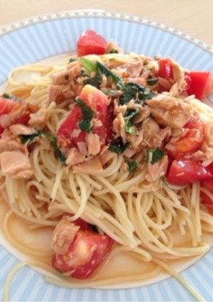 ツナと大葉とトマトの冷製パスタ-レシピのメイン写真