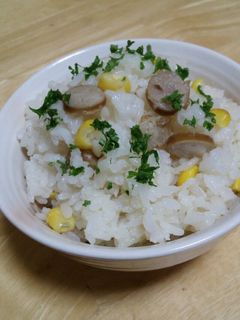 ウインナー&コーン*洋風炊き込みご飯-レシピのメイン写真