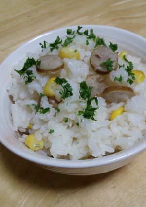 ウインナー&コーン＊洋風炊き込みご飯-レシピのメイン写真