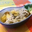 焼きなすのしらす生姜のせ