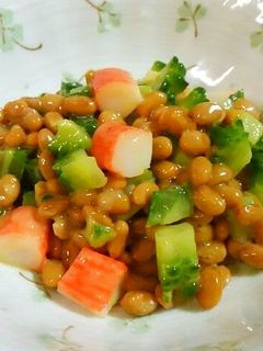 ゴーヤとカニ蒲鉾の納豆あえ♪-レシピのメイン写真