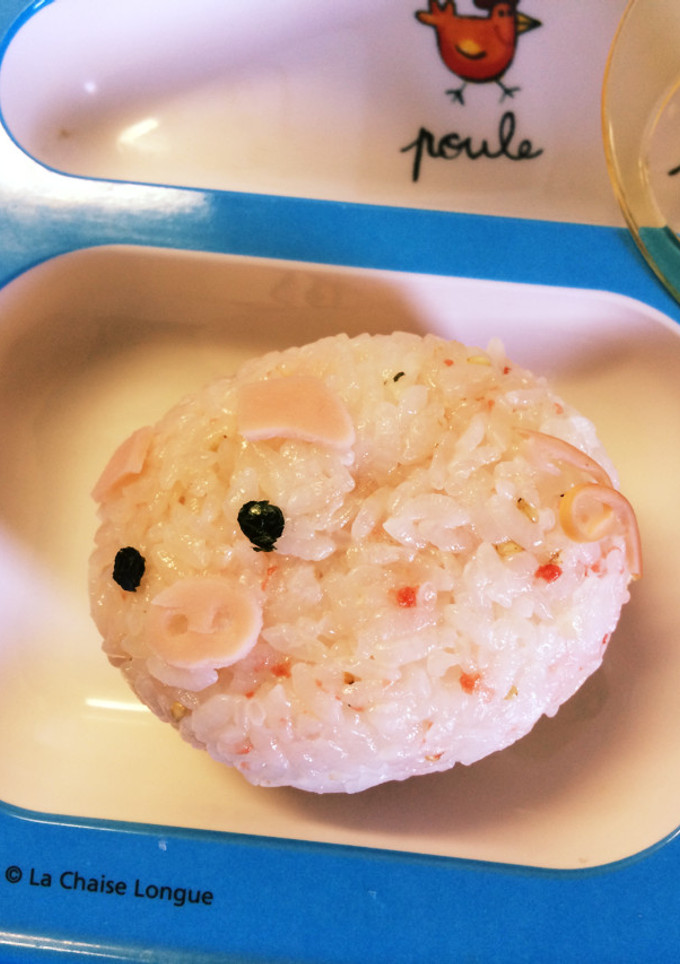 簡単キャラ弁★豚さん 尻尾付き(^^)-レシピのメイン写真