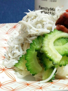 釜揚げしらすと梅干しのゴーヤそうめん-レシピのメイン写真
