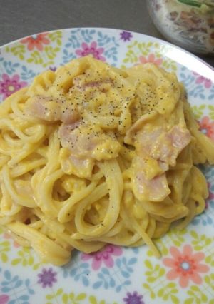 カボチャの煮物でクリームパスタ-レシピのメイン写真