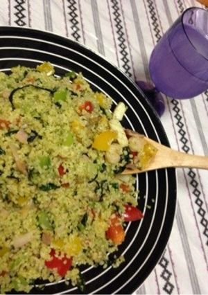 野菜とベーコンと魚介のタブレ、バジル風味-レシピのメイン写真