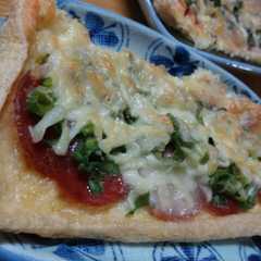 รูปของ うすあげとサラミのチーズ焼き