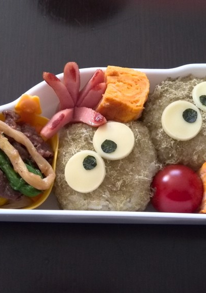 簡単♪トトロキャラ弁　まっくろくろすけ-レシピのメイン写真
