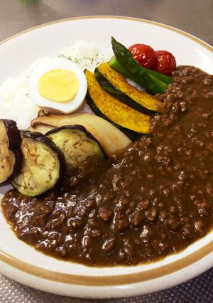 フライパンで挽肉の夏野菜カレー-レシピのメイン写真