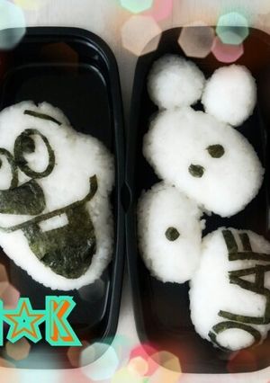 海苔だけでオラフ☆アナと雪の女王♡のり弁-レシピのメイン写真