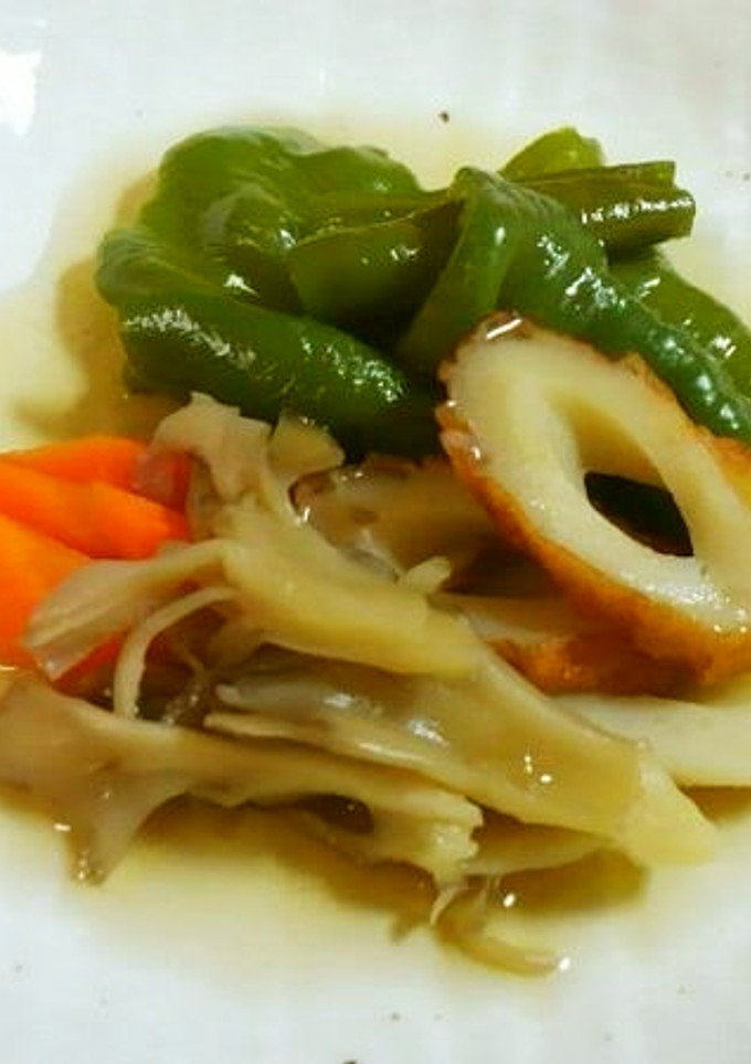 万願寺とうがらしと舞茸・竹輪の煮物♪-レシピのメイン写真