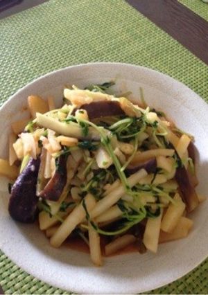 じゃが茄子豆苗の韓国風炒め物-レシピのメイン写真