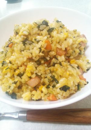 子どもと一緒にほうれん草チャーハン-レシピのメイン写真