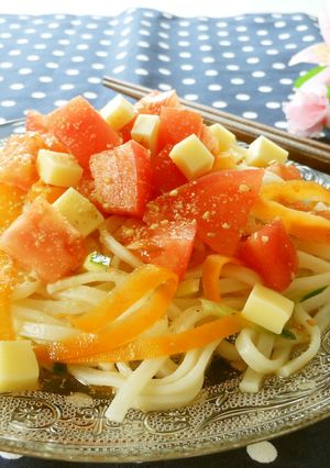 ごま風味♫冷製トマトうどん-レシピのメイン写真