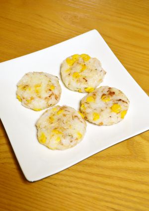 離乳食*完了期『コーンおかかお焼き』-レシピのメイン写真
