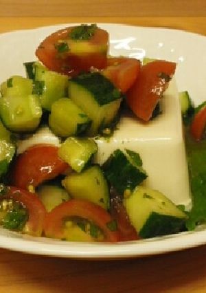 夏野菜サラダの冷や奴-レシピのメイン写真
